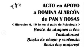 Acto en Rosario contra la persecución del docente Rodríguez Solano a militante de Pan y Rosas
