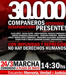 EL PTS MARCHA ESTE 24 DE MARZO CON EL ENCUENTRO MEMORIA, VERDAD Y JUSTICIA