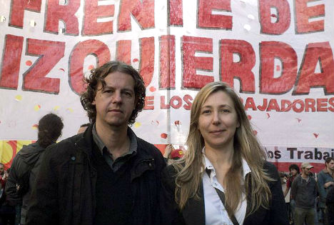 Christian Castillo y Myriam Bregman candidatos del PTS en el Frente de Izquierda en la provincia de Buenos Aires