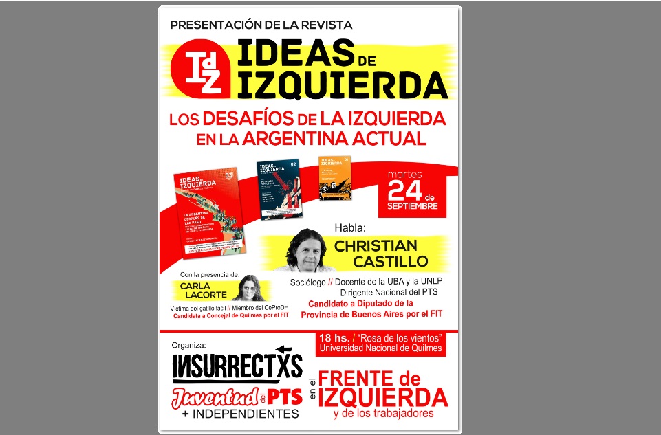 Christian Castillo presenta la revista Ideas de Izquierda ante jóvenes de la Universidad de Quilmes
