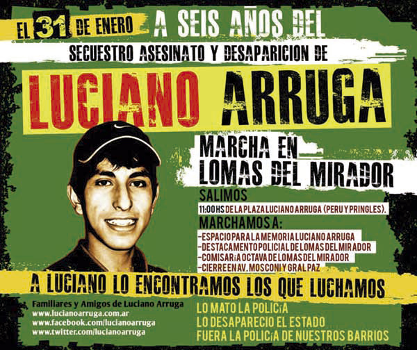 A seis años de la desaparición y asesinato de Luciano Arruga