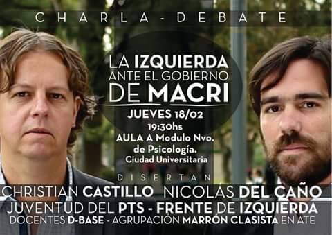 Charla debate "La Izquierda ante el gobierno de Macri"