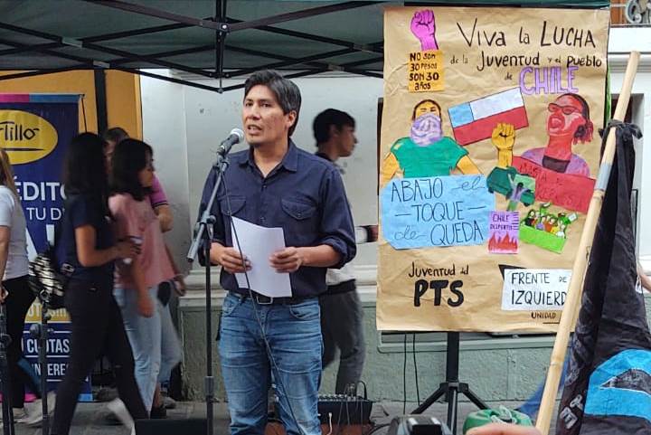 Alejandro Vilca viajó a Chile a llevar la solidaridad del FIT al levantamiento popular contra Piñera