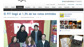  El FIT llegó al 1,5% de los votos emitidos