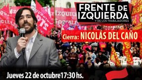 Nicolás del Caño encabeza este jueves el acto de cierre del Frente de Izquierda