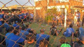 Los petroleros de Las Heras en la asamblea de Donnelley impulsando la lucha por su absolución