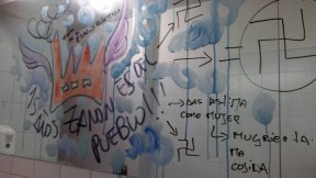 En defensa de la libertad de expresión, repudiamos las pintadas con esvásticas en Bellas Artes" 