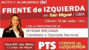 Myriam Bregman encabeza acto del FIT en San Miguel