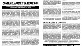 Contra el ajuste y la represión es necesario un contundente plan de lucha nacional votado y organizado desde las bases