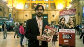 Nicolás del Caño, precandidato a presidente por el FIT, con Jorge Rial en La Red