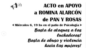 Acto en Rosario contra la persecución del docente Rodríguez Solano a militante de Pan y Rosas