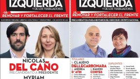 Las boletas de las listas de Nicolás del Caño para el Frente de izquierda 