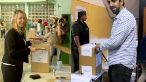 Bunker y lugar de votación de Myriam Bregman