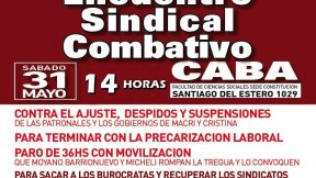 Se reunirá gran Encuentro Sindical Combativo de CABA