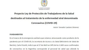 El FIT pide tratamiento de una Ley de protección de trabajadores de la Salud